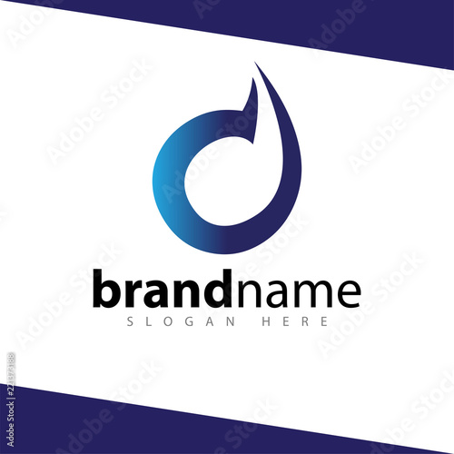 d letter abstract logo design stock template