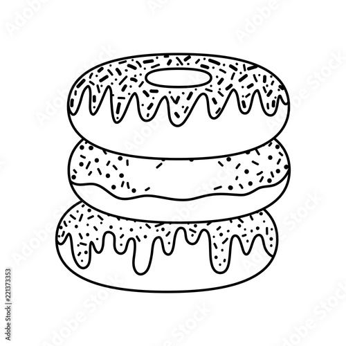 line delicious fresh donuts sweet snack