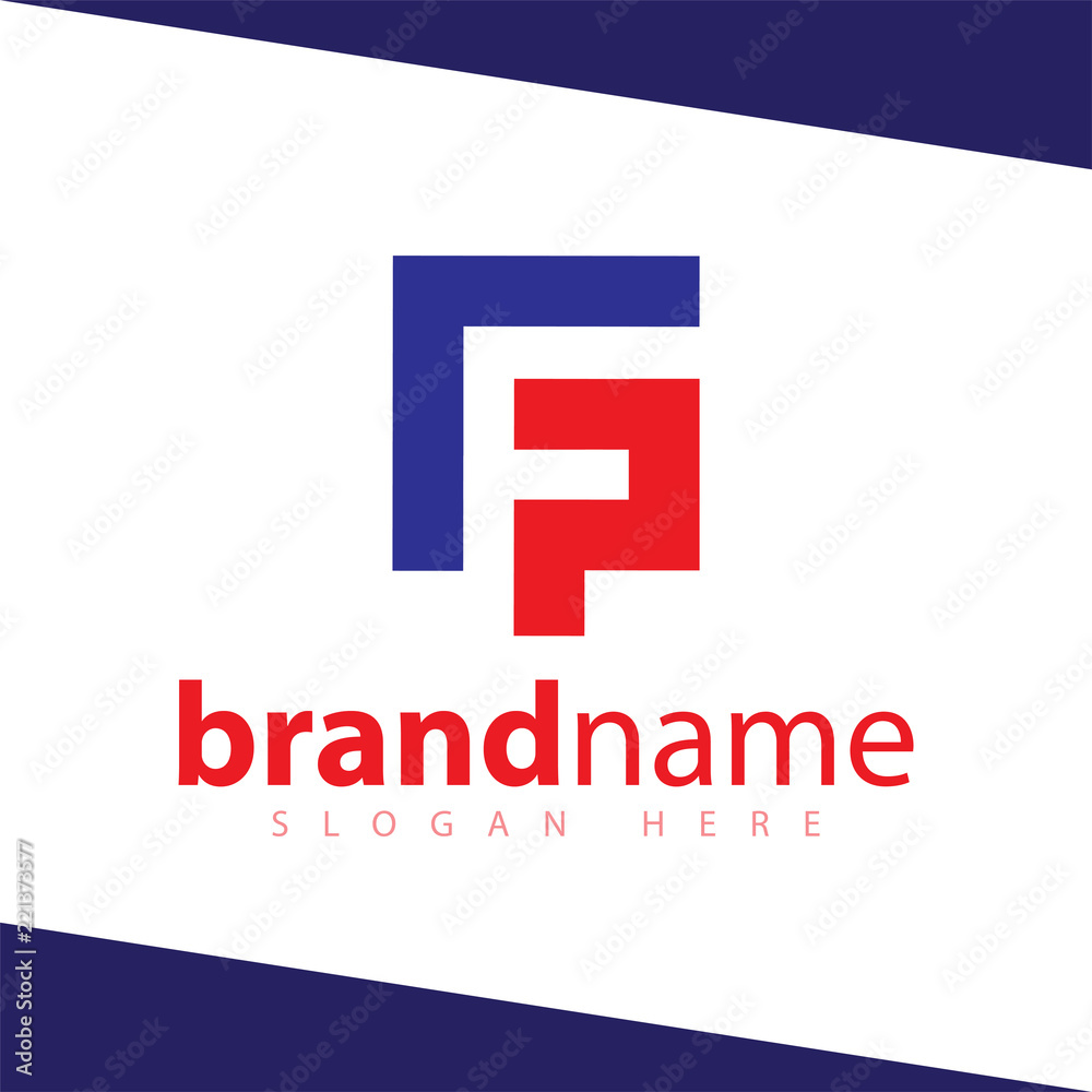 F P Letter Square Abstract Logo stock template F P Letter Square Abstract Logo stock template