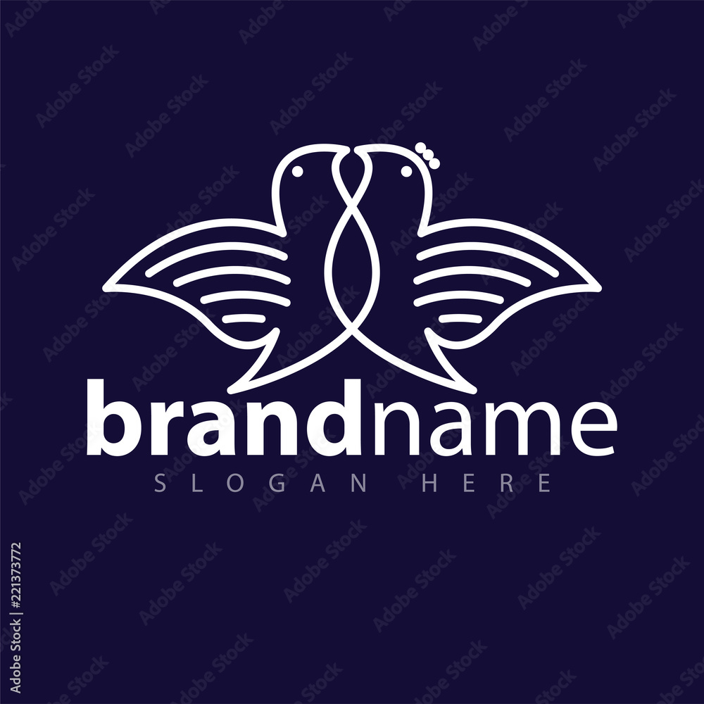 Dove line Logo Icon Vector stock template Dove line Logo Icon Vector stock template