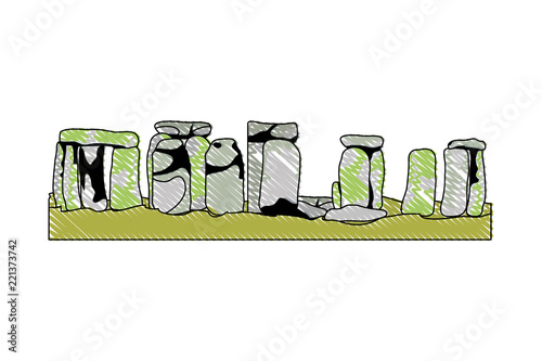 doodle classical stonehenge antique scultupture monument