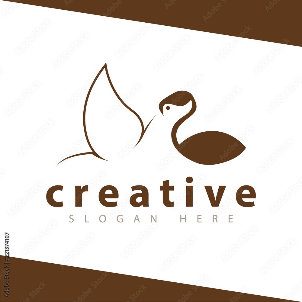 duck and flamingo logo vector template duck and flamingo logo vector template
