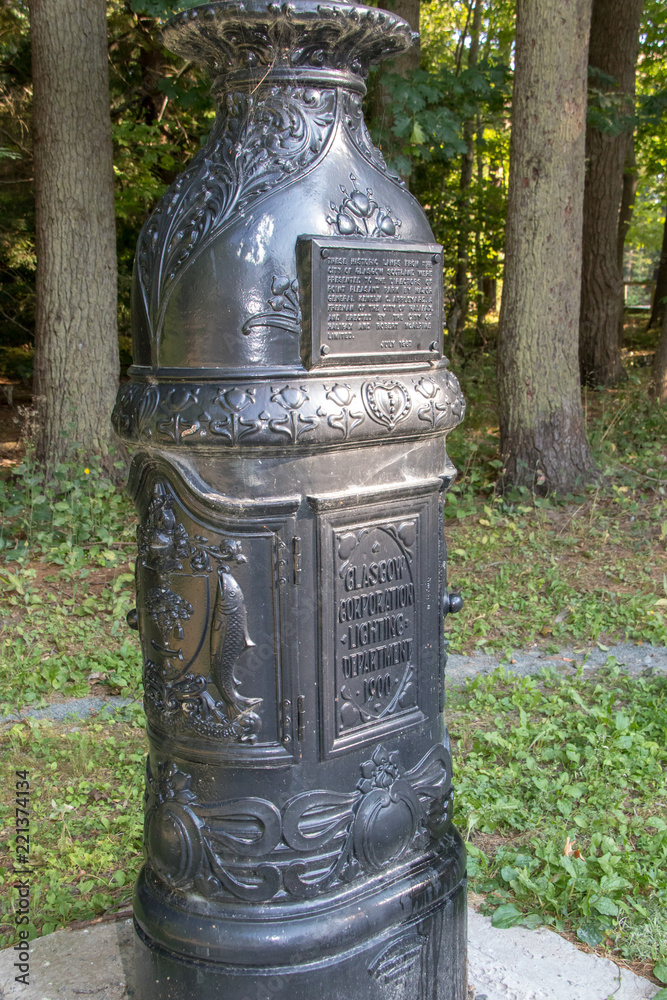 Light fixture in park.