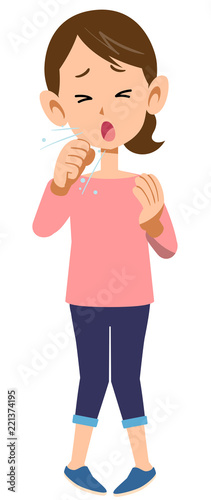 病気　女性　咳　全身
