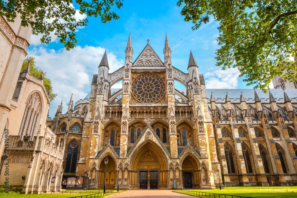 Westminster Abbey Church in London, UK - obrazy, fototapety, plakaty 