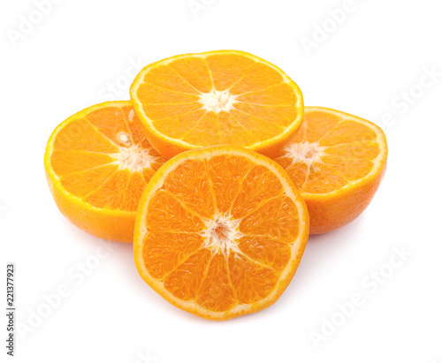 Orange fruit isolated on white background + Clipping Path