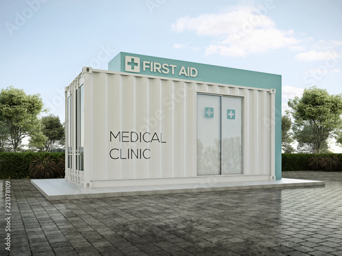Clinic Container 3D render
