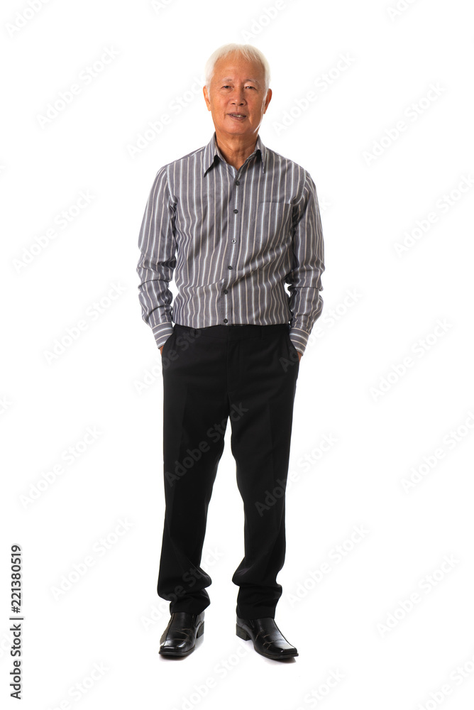 asian senior business male full body