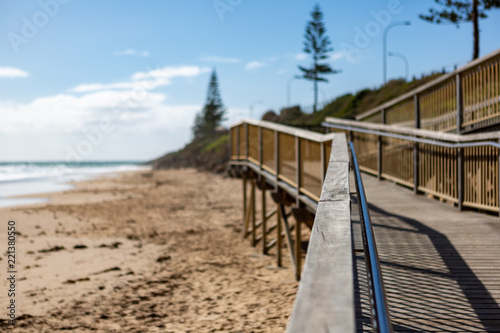 Fototapeta Naklejka Na Ścianę i Meble -  The beach access ramp on to the sand with selective focus at Christies Beach South Australia on 6th September 2018