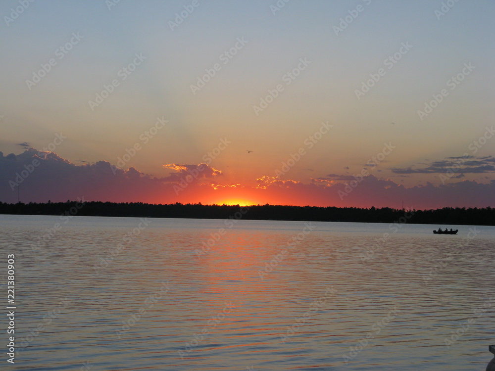 Sunset on a northern Minnesota lake Sunset on a northern Minnesota lake