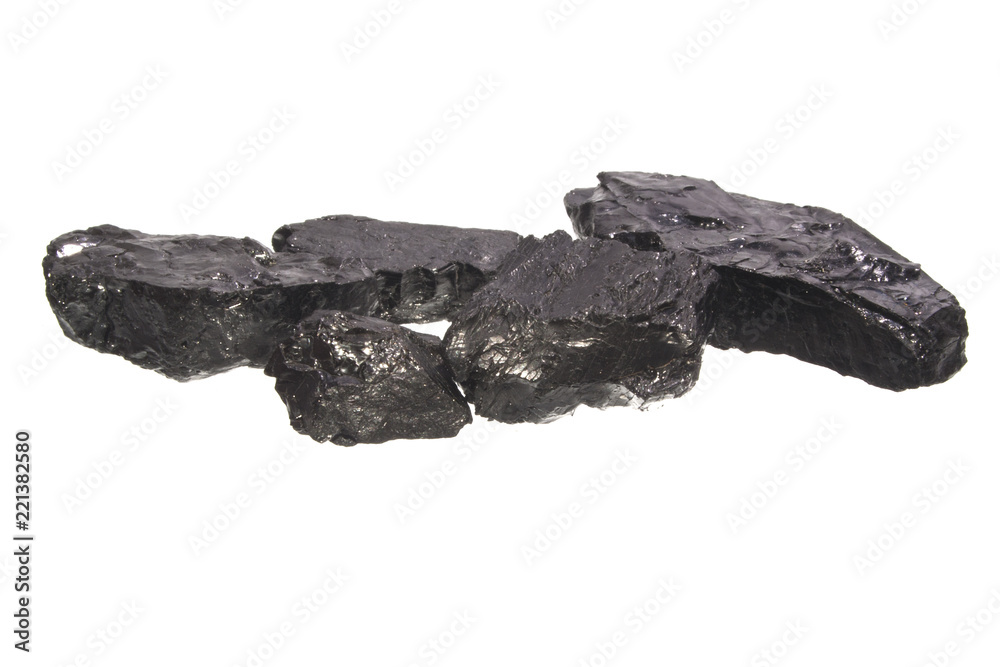 Obraz premium black stone isolated on white background