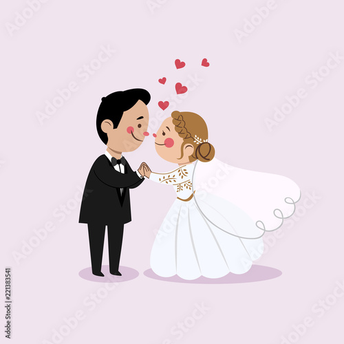bride and groom holds hands and loves each other