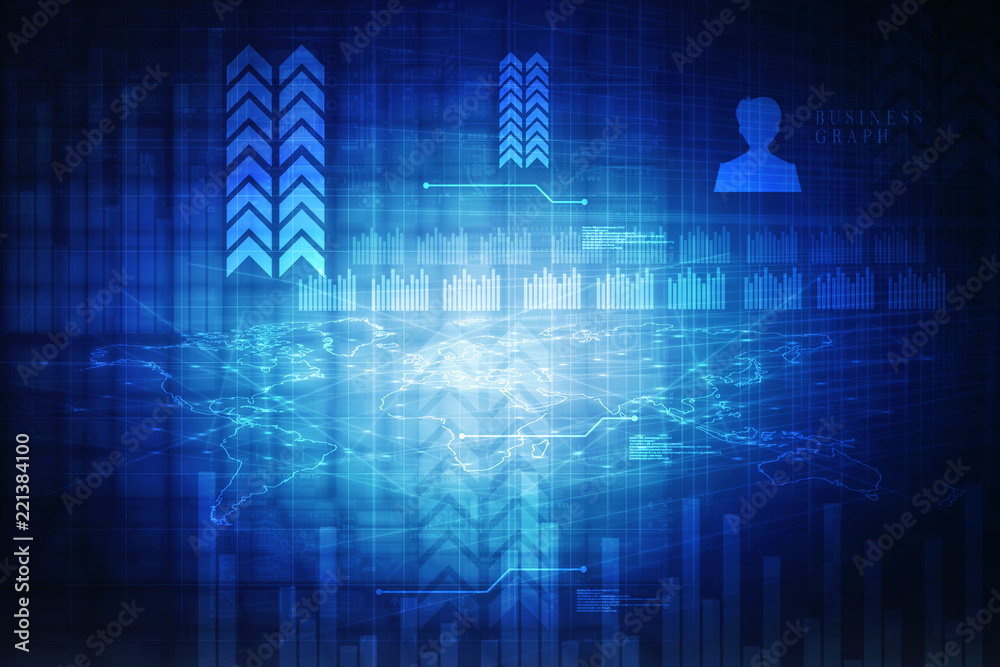 2d rendering Stock market online business concept. business Graph 2d rendering Stock market online business concept. business Graph