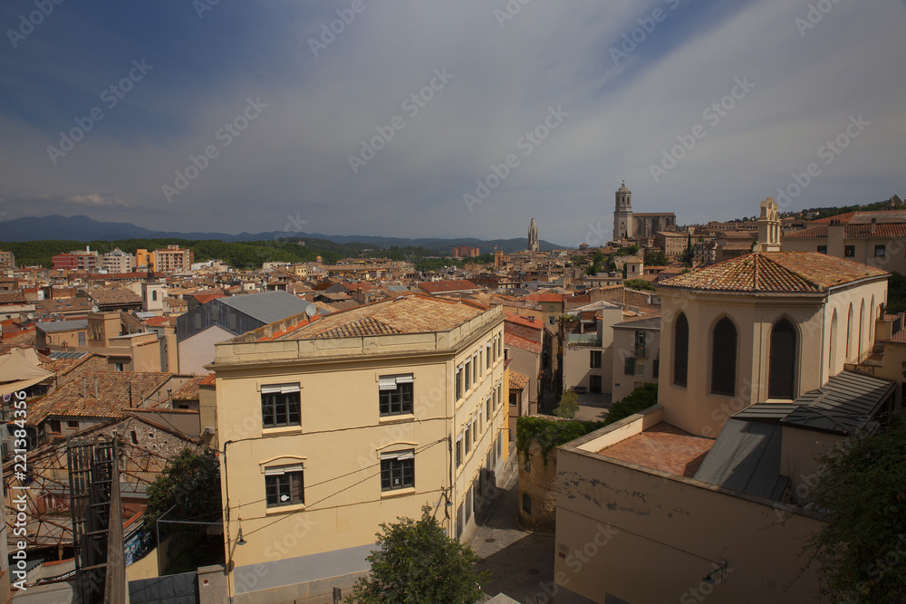 View of the old town Girona, Catalonia, Spain