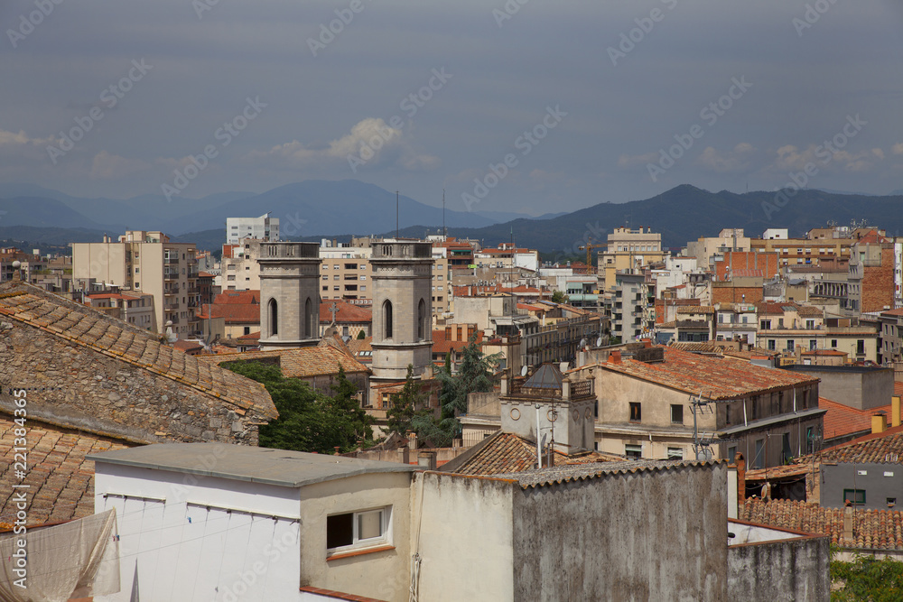 View of the old town Girona, Catalonia, Spain