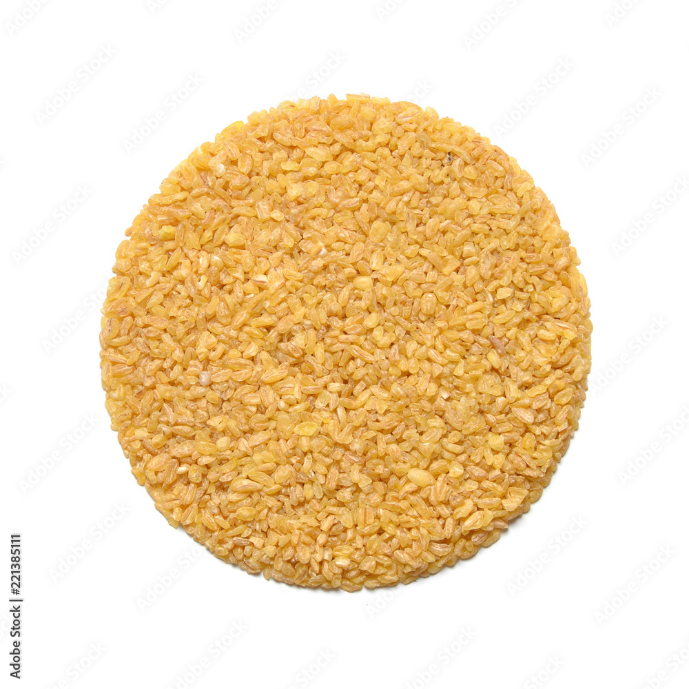 Bulgur or burghul isolated on white background. Top view Bulgur or burghul isolated on white background. Top view