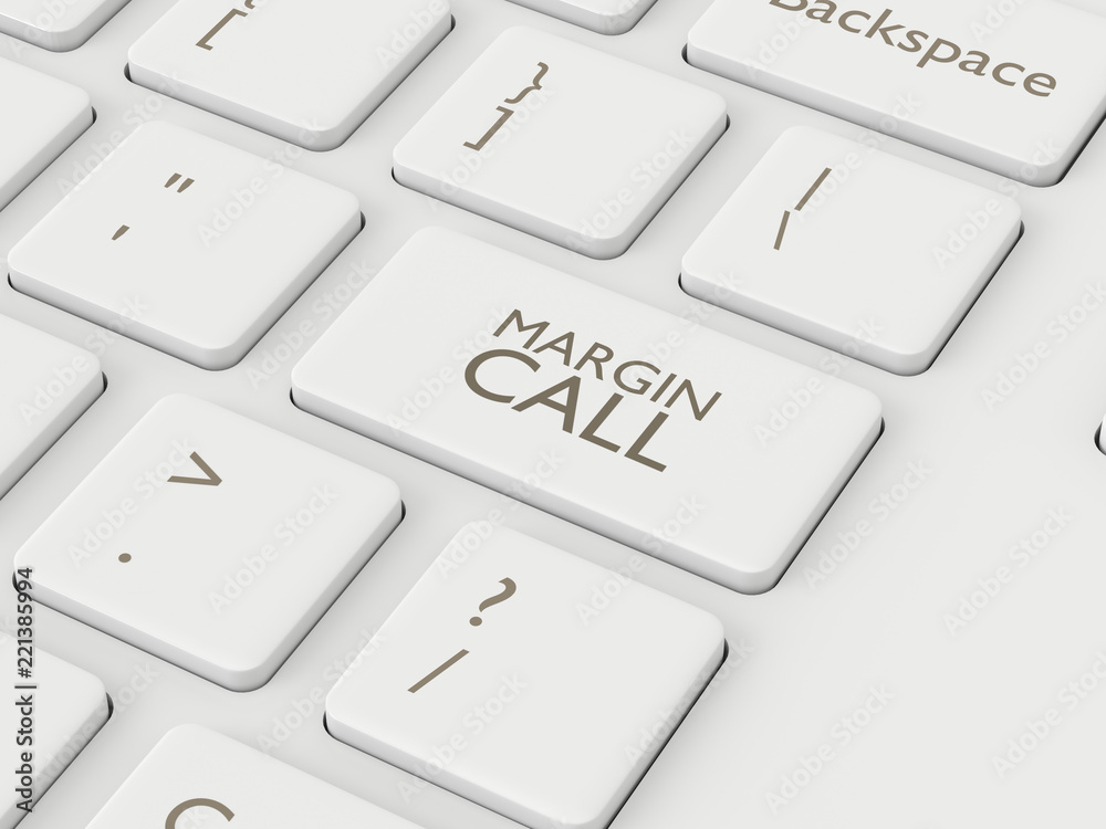 3d render of computer keyboard with MARGIN CALL button 3d render of computer keyboard with MARGIN CALL button