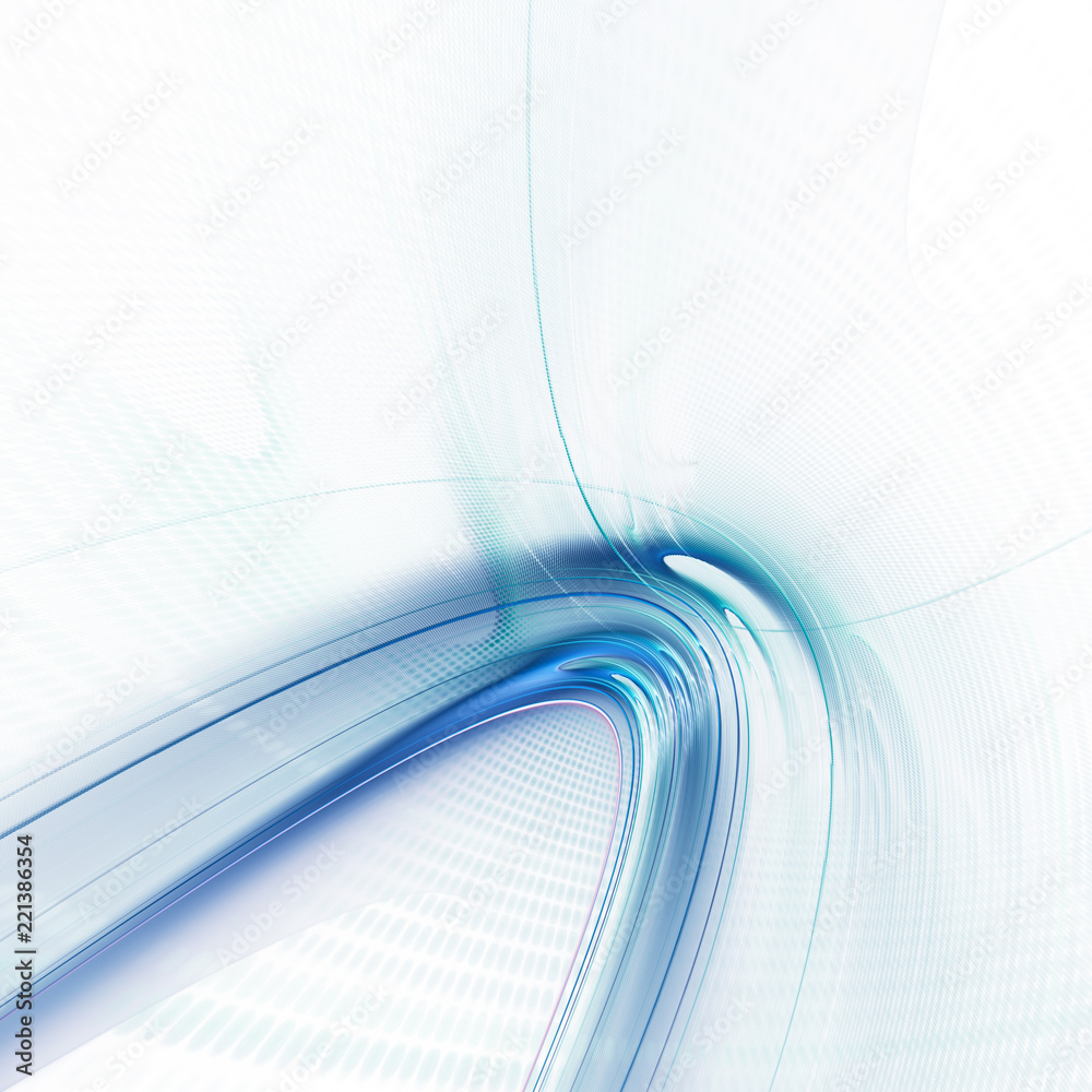 Naklejka premium Abstract blue and white background texture. Dynamic lines and halftone effects pattern. Detailed fractal graphics. Science and technology concept.