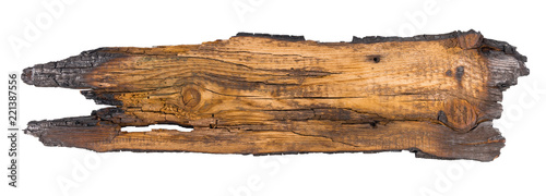 Old wooden board isolated on a white background.