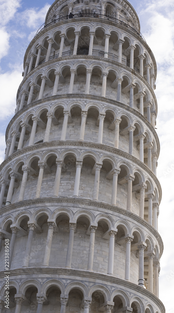 very famous and beautiful Leaning Tower in Piazza dei Miracoli in Pisa