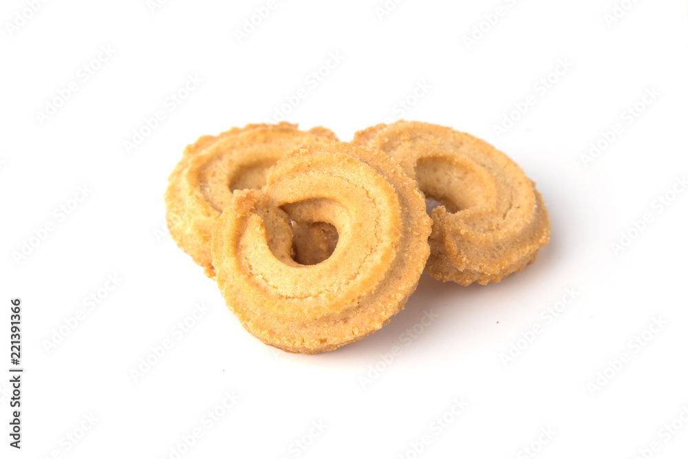 Butter cookies isolated on white background. Butter cookies isolated on white background.