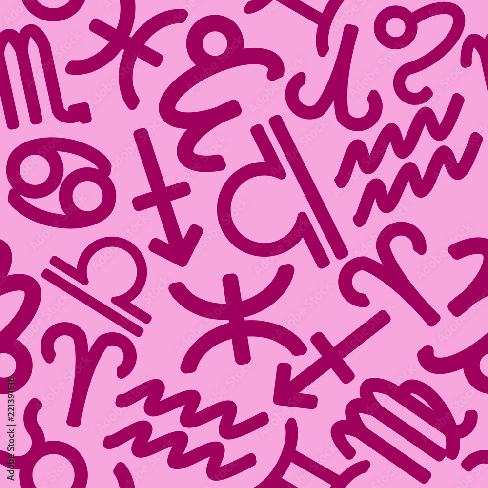 Signs of zodiac vector seamless pattern Signs of zodiac vector seamless pattern
