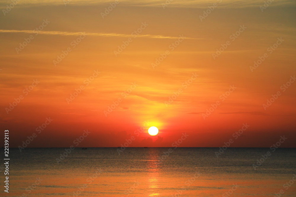 beautiful sunrise on the beach