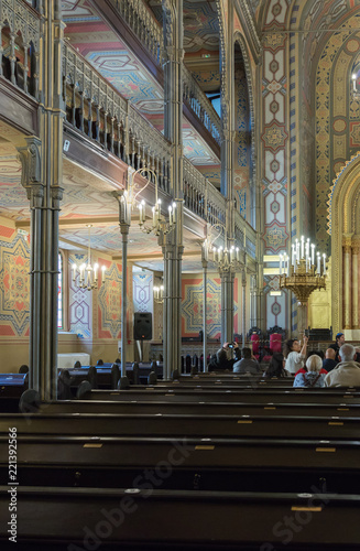 The interior of the synagogue Coral in Bucharest city in Romania