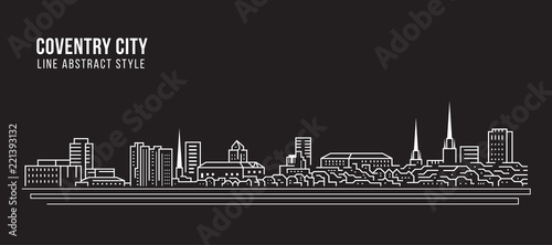 Cityscape Building Line art Vector Illustration design - Coventry city