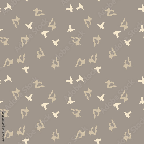 UFO military camouflage seamless pattern in different shades of beige and brown colors © Ko_Te