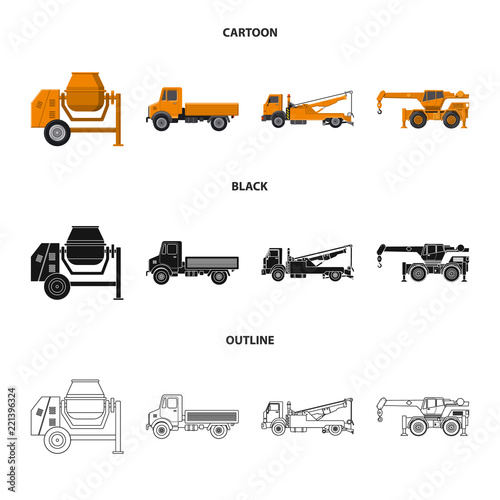 Isolated object of build and construction sign. Collection of build and machinery stock vector illustration.