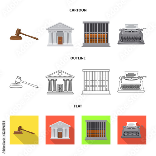 Isolated object of law and lawyer logo. Collection of law and justice vector icon for stock.