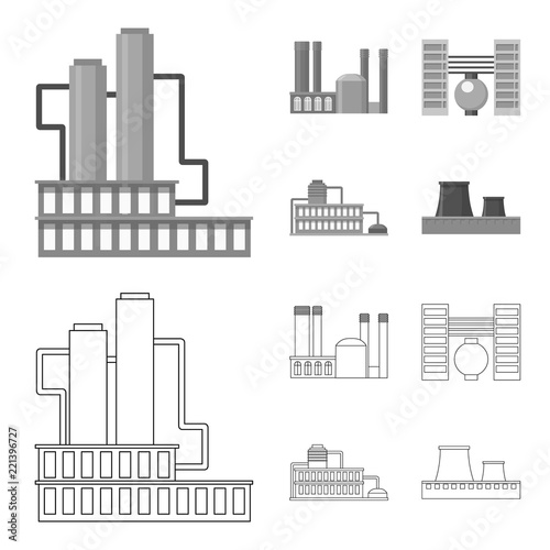 Industry, production.Factory set collection icons in outline,monochrome style vector symbol stock illustration web.