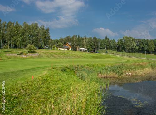 Golf courses in Sigulda, Latvia. Landscape with golf courses. photo