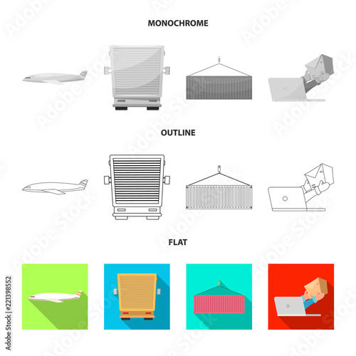 Vector design of goods and cargo sign. Collection of goods and warehouse stock vector illustration.