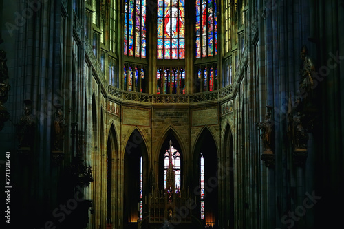 interior of the Catholic Cathedral in Prague / cathedral in the czech republic, inside the church, the Catholic interior