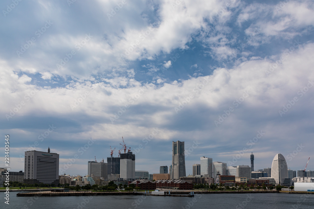 (神奈川県ｰ都市風景)大桟橋から見るみなとみらい側の風景９