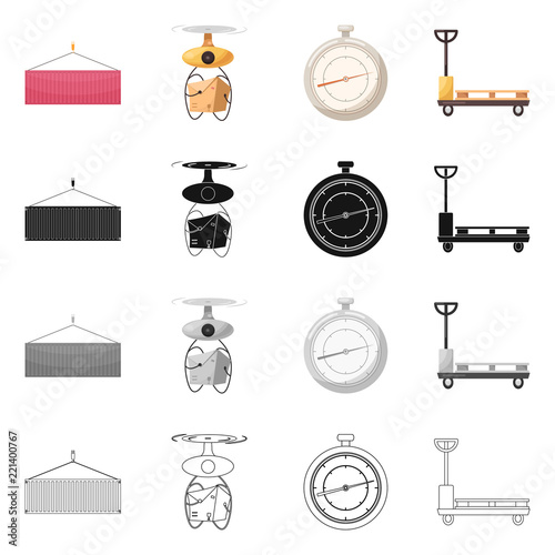 Vector illustration of goods and cargo icon. Set of goods and warehouse stock symbol for web.