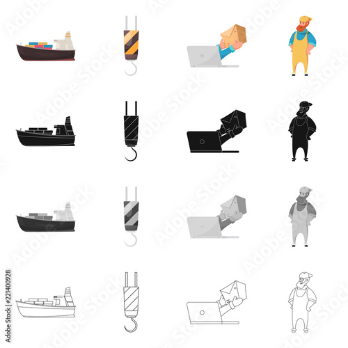 Isolated object of goods and cargo icon. Collection of goods and warehouse vector icon for stock.