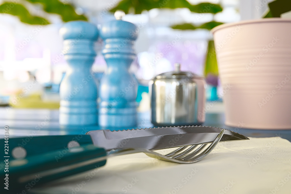 outdoor cafe / table and serving in an outdoor cafe in Paris, France, summer meal outdoors outdoor cafe / table and serving in an outdoor cafe in Paris, France, summer meal outdoors