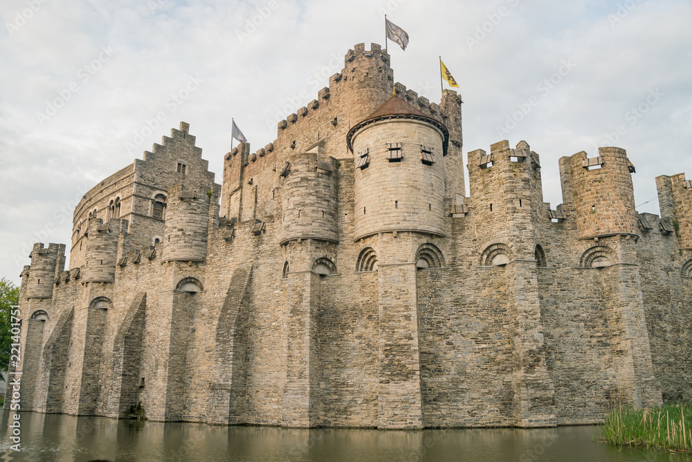 Afternoon view of the famous Gravensteen Castle