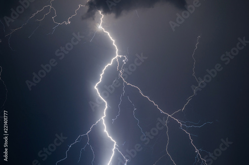 lightnings and thunder bold strike at summer storm