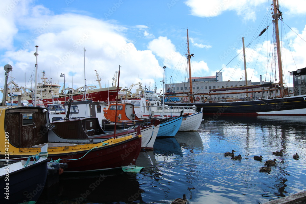 Boats in torshavn, faroe islands