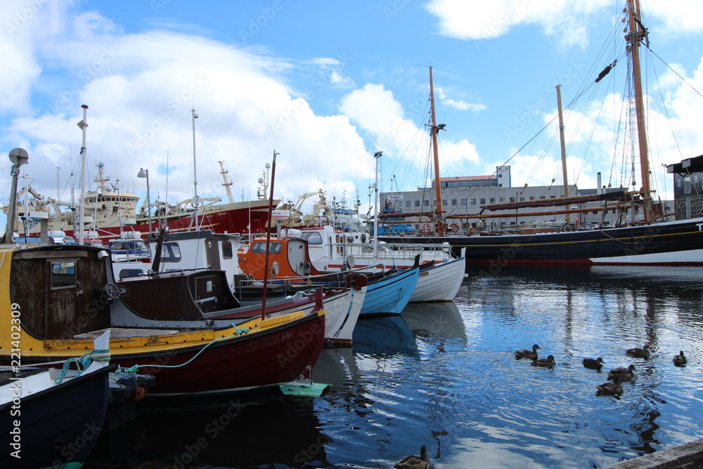 Boats in torshavn, faroe islands Boats in torshavn, faroe islands