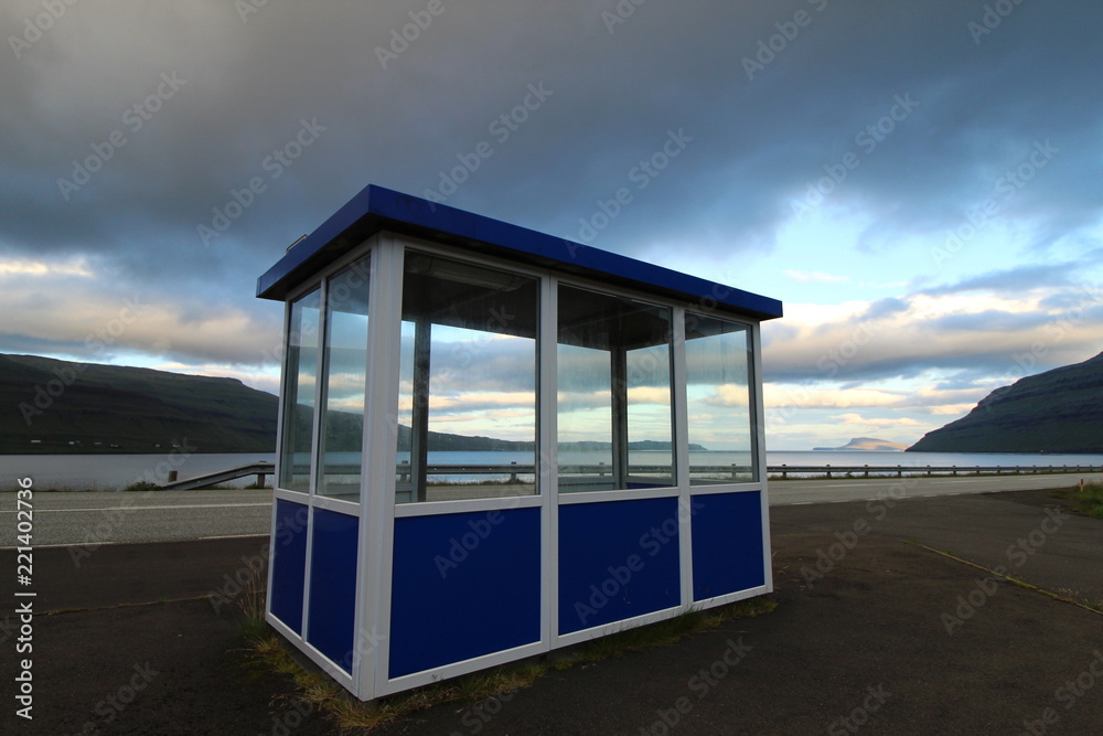 A bus stop in the Faroe Islands