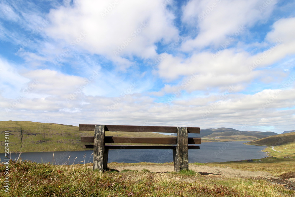 A bench overlooking the faroense awesome nature