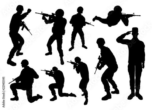 Soldier High Quality Detailed Silhouettes