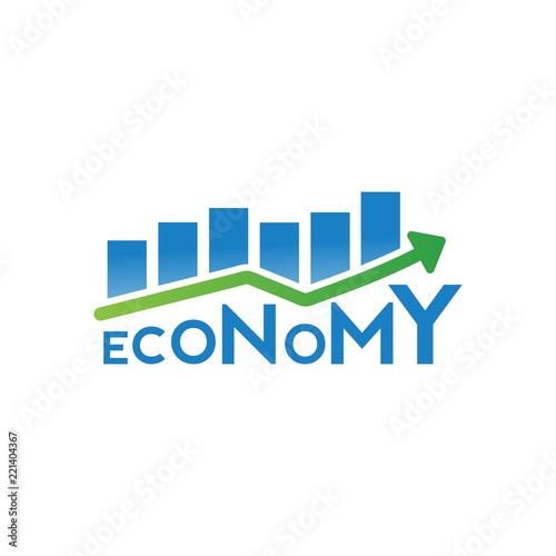 economy growth chart vector logo design