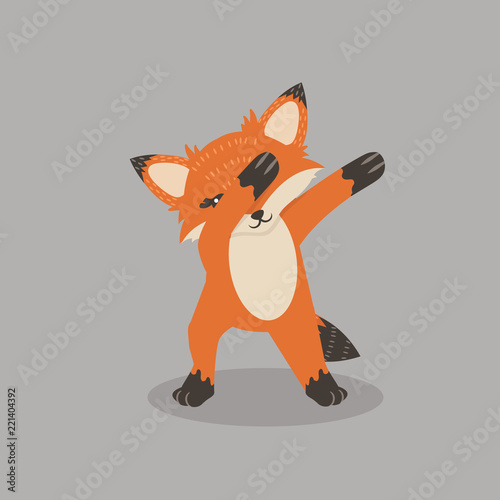  Fox Dub dancing sign vector