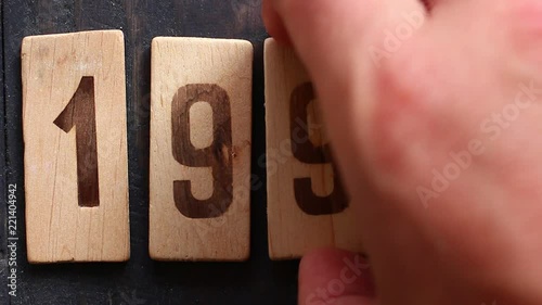 wooden retro numbers 1991